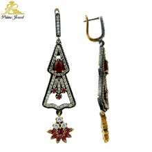 Gümüş Otantik Taşlı Küpe